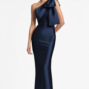 Sachin + Babi Midnight Blue One-Shoulder Gown